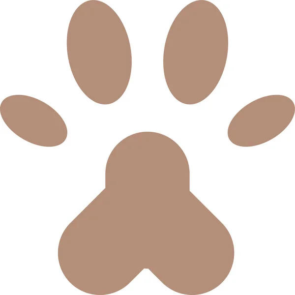 Animal Foot Print Foot Print Pet Icon Flat Style — Vetor de Stock