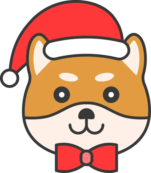 Icono Emoticono Perro Navidad Estilo Filledoutline — Vector de stock