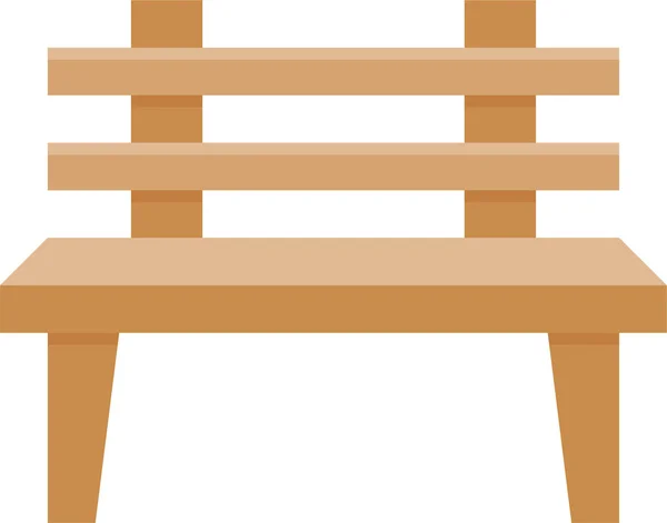 Armchair Bench Chair Icon Flat Style — Stock Vector