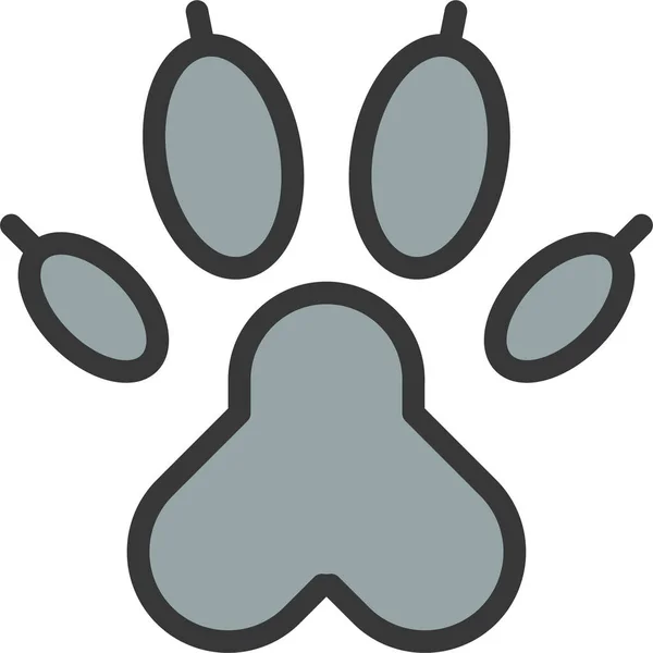 ไอคอนอ งเท าแมวในสไตล บรรท — ภาพเวกเตอร์สต็อก
