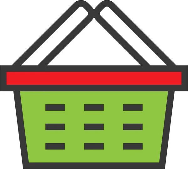 Basket Online Shopping Icon Filledoutline Style — Διανυσματικό Αρχείο