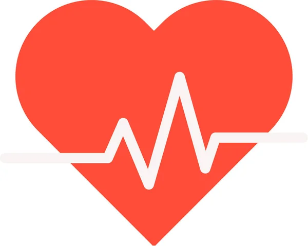 Health Healthcare Heart Rate Icon Flat Style — Vetor de Stock