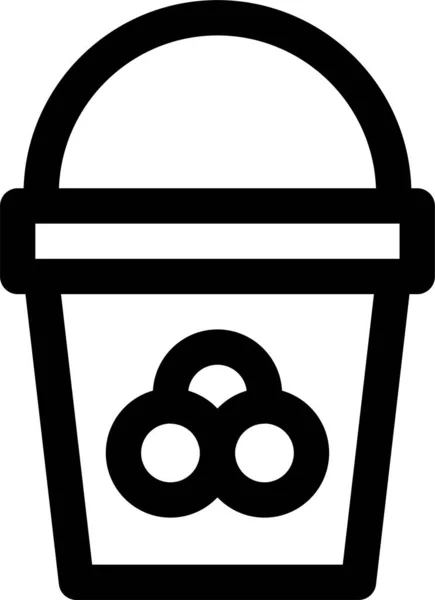 Bucket Frozen Ice Cream Icon Outline Style — Διανυσματικό Αρχείο