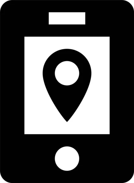 Ikona Mapy Umístění Gps Pevném Stylu — Stockový vektor