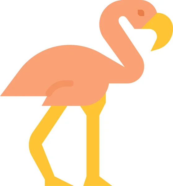 Animal Flamingo Wildlife Icon Flat Style — Stock Vector