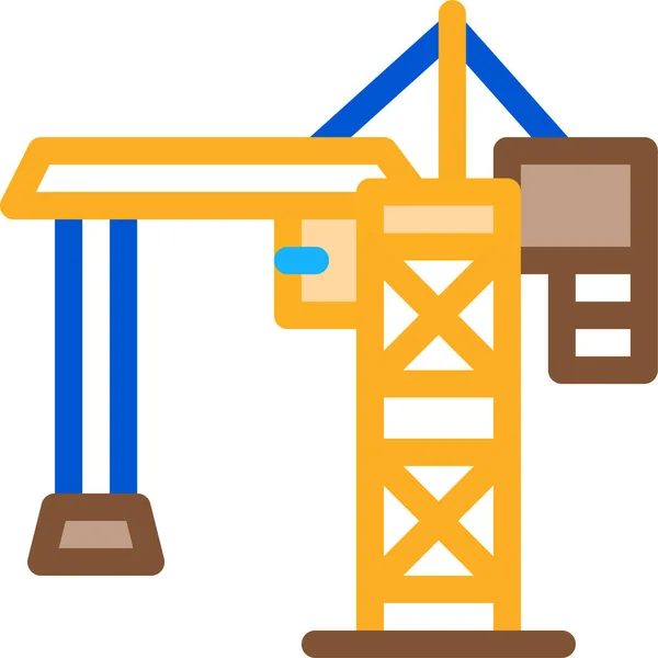 Construir Edifício Guindaste Ícone —  Vetores de Stock