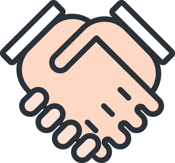 Business Deal Hand Icon Filledskip Στυλ — Διανυσματικό Αρχείο