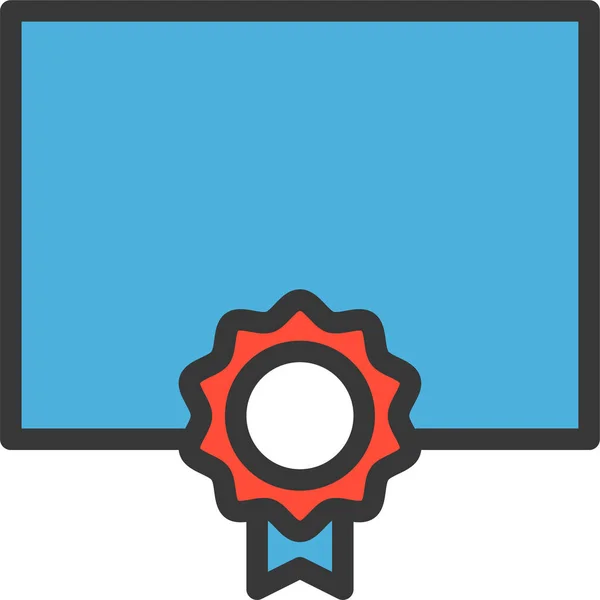Ikona Certyfikatu Odznaki Stylu Filledoutline — Wektor stockowy