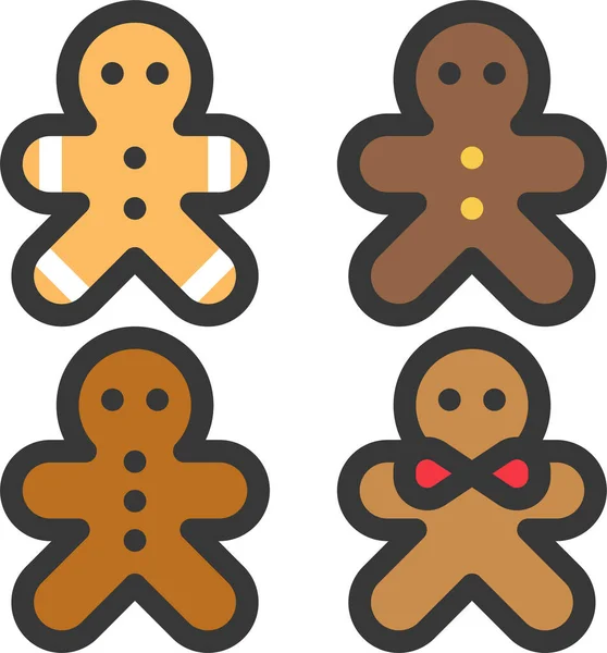 Galletas Icono Galletas Navidad Estilo Filledoutline — Vector de stock