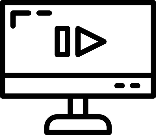 Electric Equipment Monitor Icon Outline Style — Stockový vektor