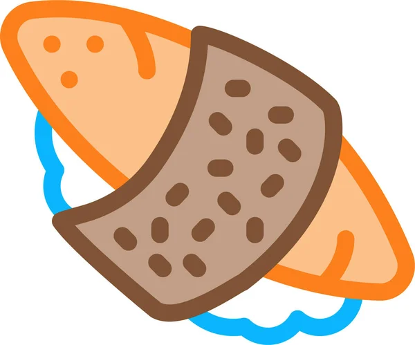 Icono Pescado Cocido Con Queso Estilo Filledoutline — Vector de stock