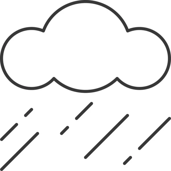 Wolkenbewölktes Regen Symbol Umrissen — Stockvektor