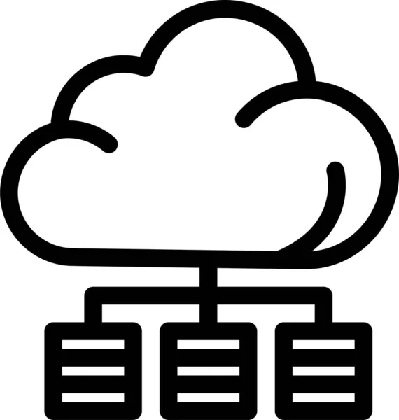 Ikona Pamięci Masowej Serwera Chmury — Wektor stockowy