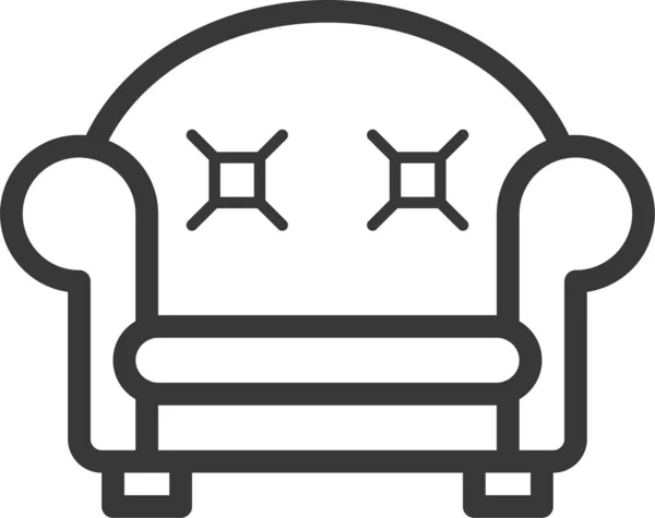 Chair Comfort Couch Icon Outline Style — Stock Vector