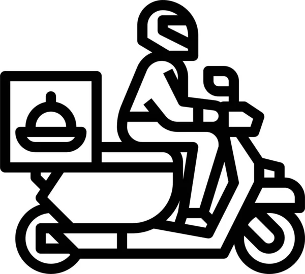 Karışık Kategoride Yiyecek Scooter Simgesi Dağıtımı — Stok Vektör