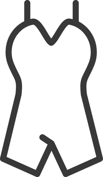 Camisole Oblečení Módní Ikona Stylu Osnovy — Stockový vektor
