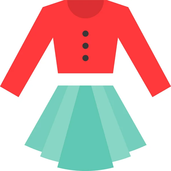 Oblečení Módní Ženské Ikony Plochém Stylu — Stockový vektor