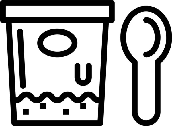 Cup Ice Cream Outline Icon Outline Style — Stock Vector