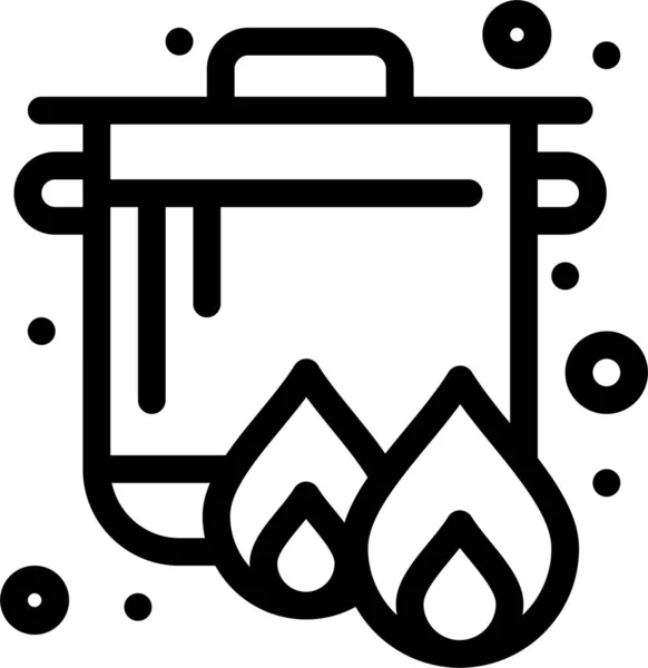 自然の中で沸騰キャンプ炊飯器のアイコンアウトドアアドベンチャーカテゴリ — ストックベクタ