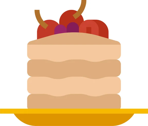 Dessert Pancakes Icône Dans Style Plat — Image vectorielle