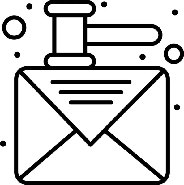 Vente Aux Enchères Email Gavel Icône — Image vectorielle