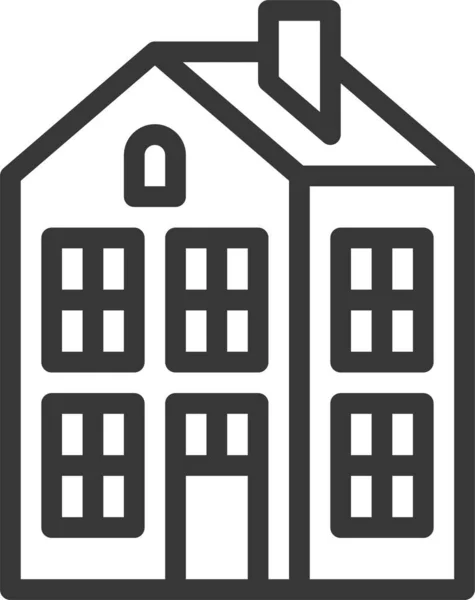 Icono Construcción Edificios Estilo Esquema — Vector de stock