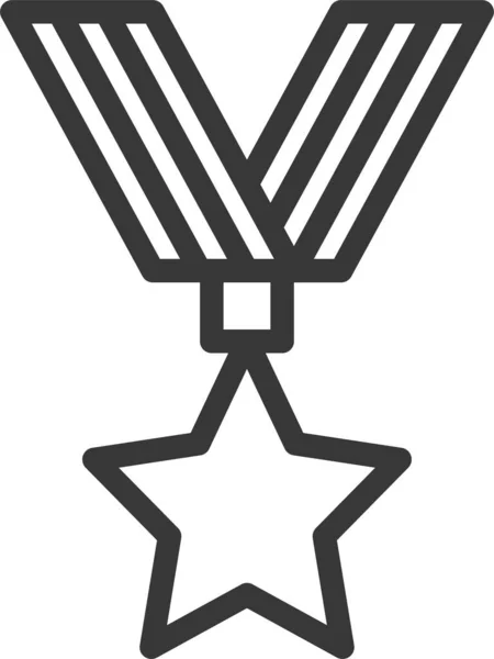 Premio Insignia Medalla Icono Estilo Del Esquema — Archivo Imágenes Vectoriales