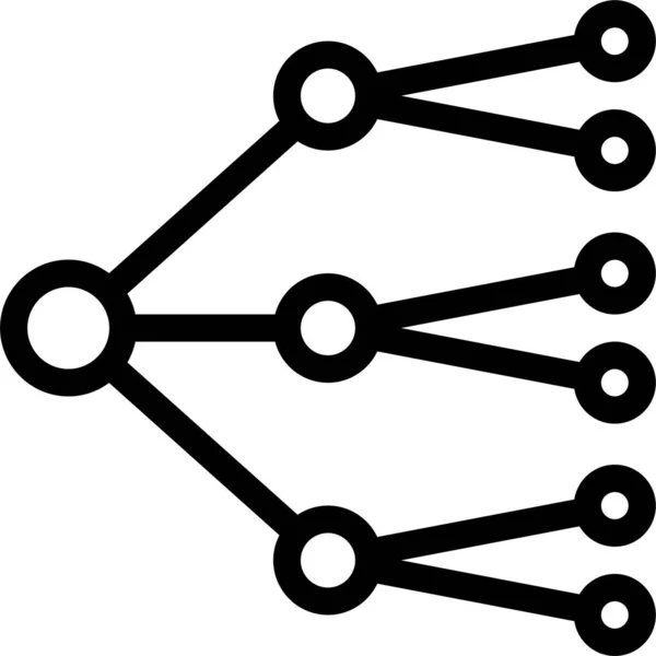 Neurala Nätverk Digital Ikon Kontur Stil — Stock vektor