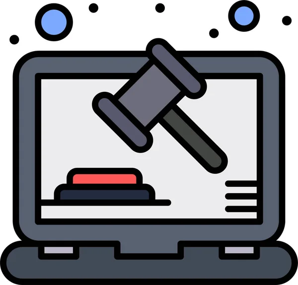 裁判所インターネット法律のアイコン — ストックベクタ