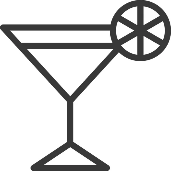 Cool Pić Szklaną Ikonę Stylu Zarysu — Wektor stockowy