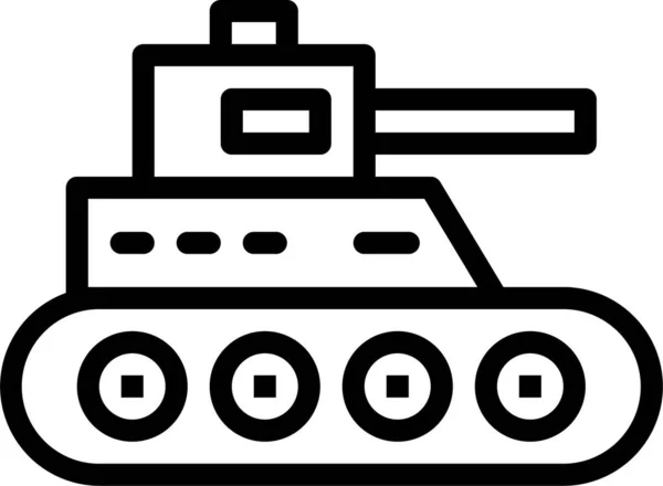 Tank Speelgoed Tank Pictogram Omtrek Stijl — Stockvector