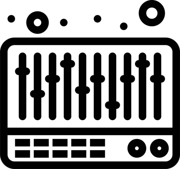 Mixer Muziek Geluid Pictogram Omtrek Stijl — Stockvector