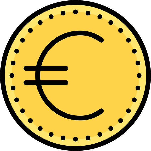 Moneda Moneda Euro Icono — Archivo Imágenes Vectoriales