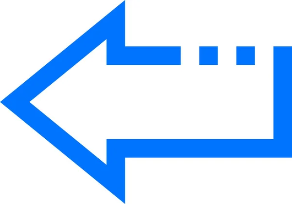 Flèche Arrière Icône Direction Dans Style Contour — Image vectorielle