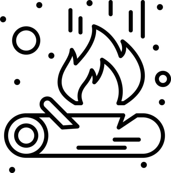 Hoguera Fuego Llama Icono — Vector de stock