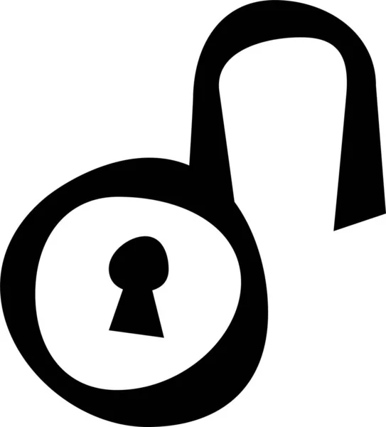 Lock Password Unlocked Icon Handdrawn Style — Stock Vector