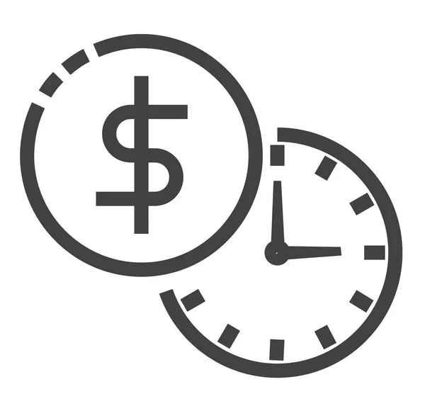 Деньги Время Иконка Наличными Стиле Наброска — стоковый вектор