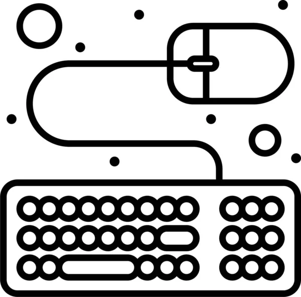 Accesorios Icono Del Ratón Del Teclado Categoría Computerhardware — Vector de stock