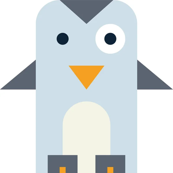 动物生活企鹅的扁平图标 — 图库矢量图片