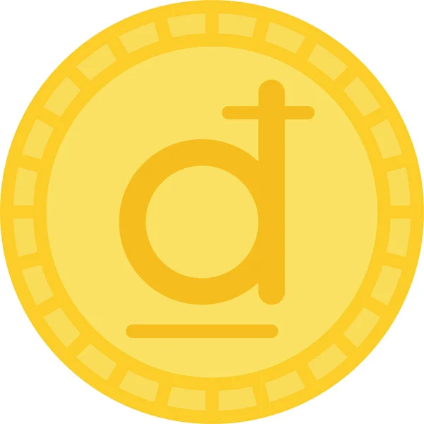 Moneda Moneda Dong Icono — Vector de stock