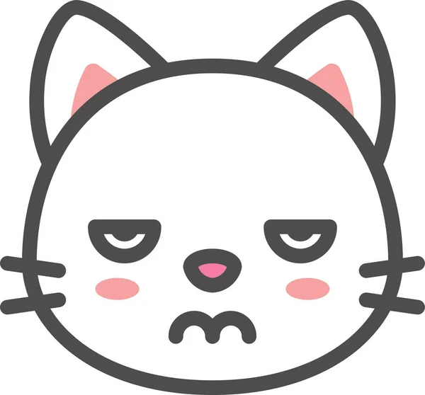 Злий Значок Аватара Кішки Заповненому Стилі — стоковий вектор