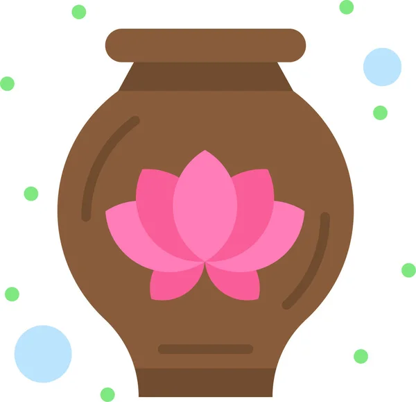 Décoration Lotus Pot Icône — Image vectorielle