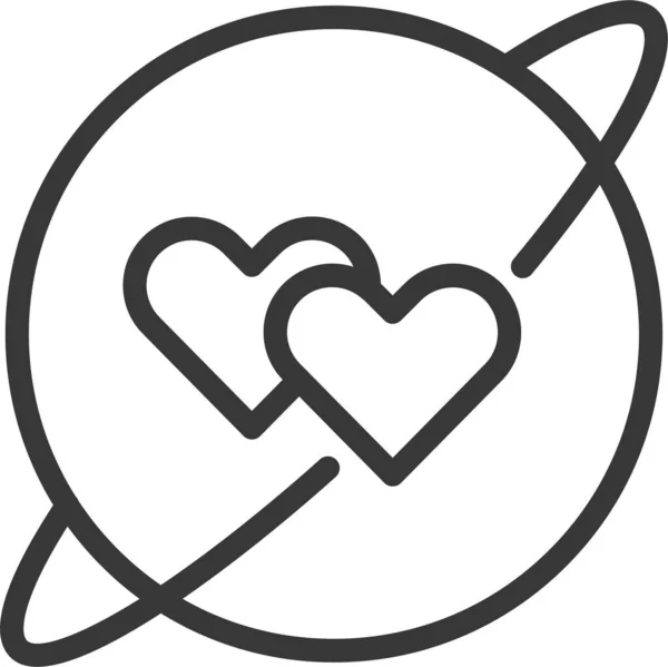 Heart Honeymoon Location Icon Outline Style — Stock Vector