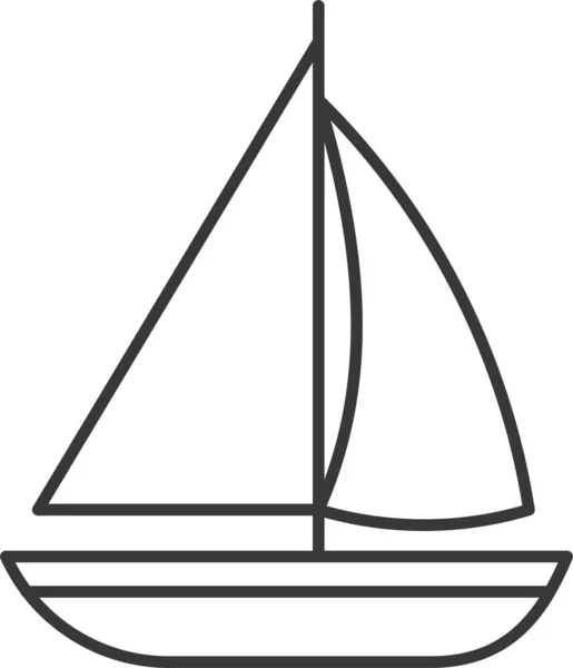 Boot Nautische Segelboot Ikone Outline Stil — Stockvektor
