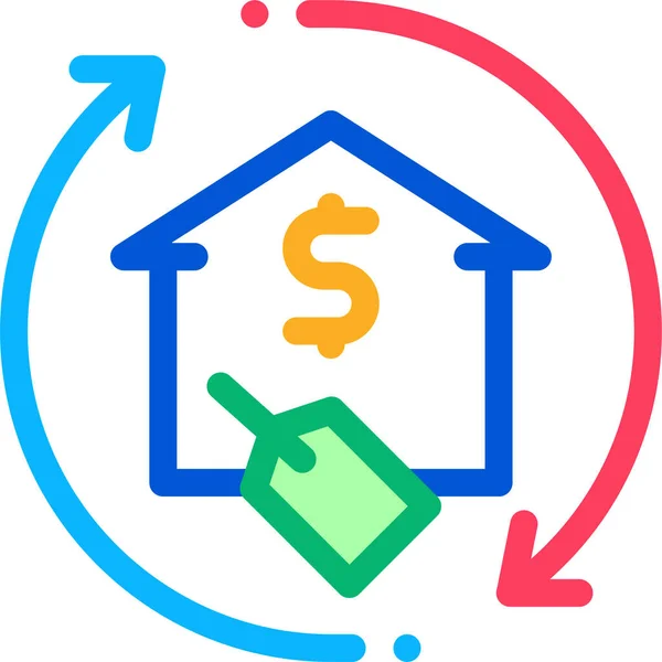 Hitelfinanszírozás Home Icon — Stock Vector