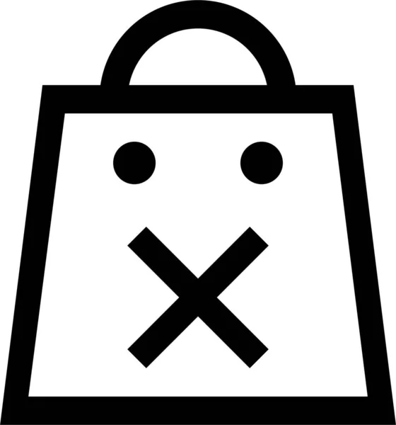 Shopping Bag Εμπορικό Εικονίδιο Στυλ Περίγραμμα — Διανυσματικό Αρχείο