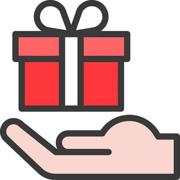 Icono Regalo Navidad Caja Estilo Filledoutline — Archivo Imágenes Vectoriales