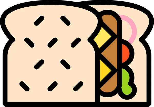Bread Food Hamburger Icon — Stock Vector