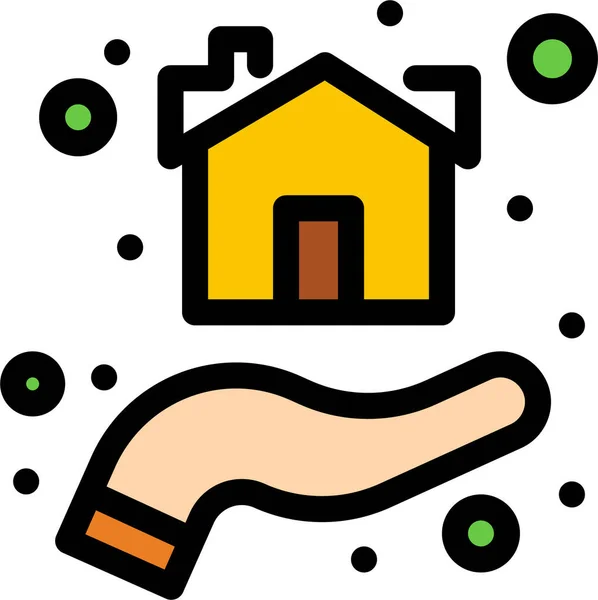 Giving Hand Home Icon — Stock Vector