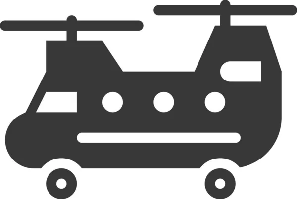 Elicottero Icona Attrezzature Militari Stile Solido — Vettoriale Stock
